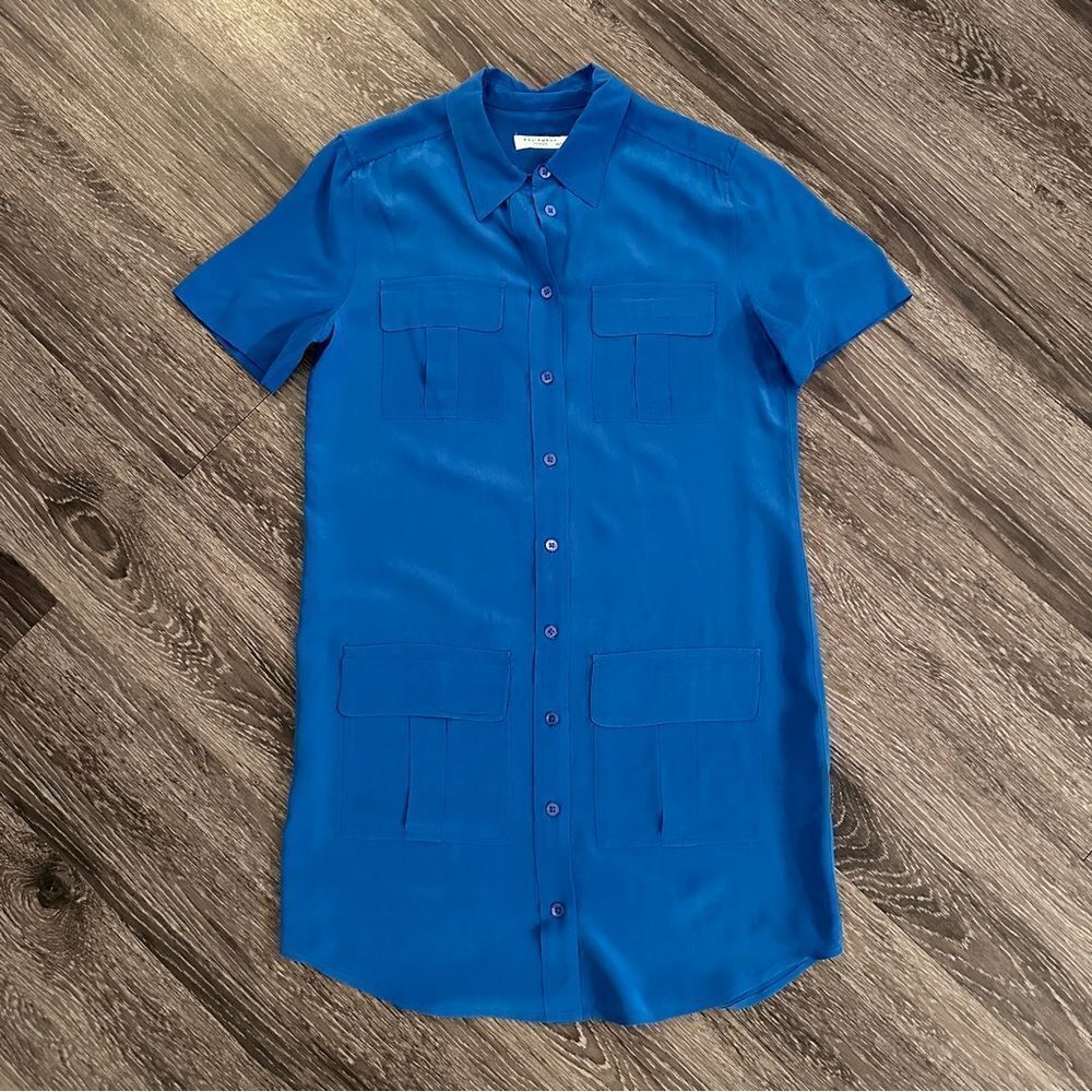 Equipment short sleeve silk dress